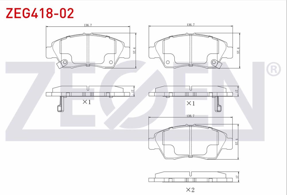 HONDA CİVİC 96-05 1,6 ÖN FREN BALATASI (ZEGEN)