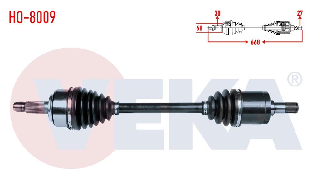 HONDA CRV 06-12 2,0 BENZ'Lİ ÖN SOL AKS KOMPLE OTOM. VİTES (VEKA)