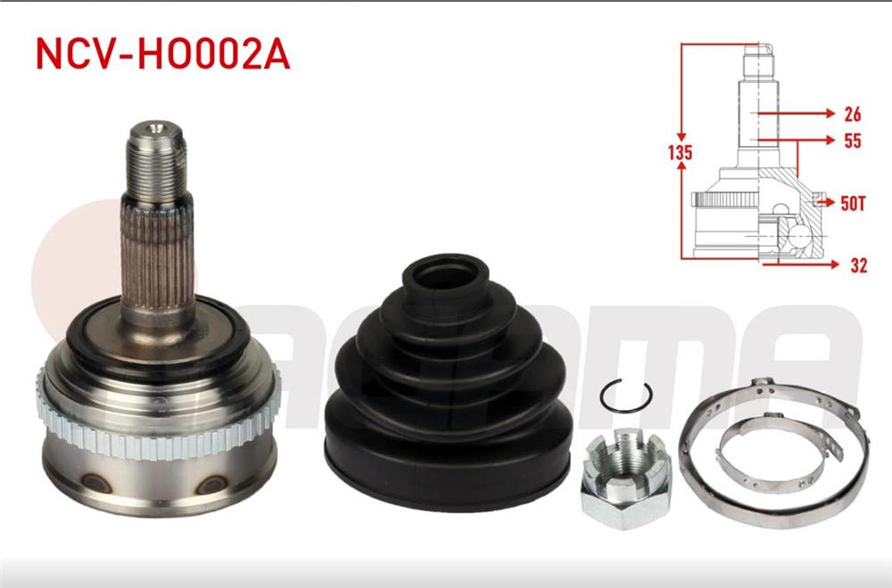 HONDA EURO CİVİC 91-05 AKS KAFASI SAĞ/SOL 32 DİŞ ABS'Lİ 26X32X55 (NAGAMA)
