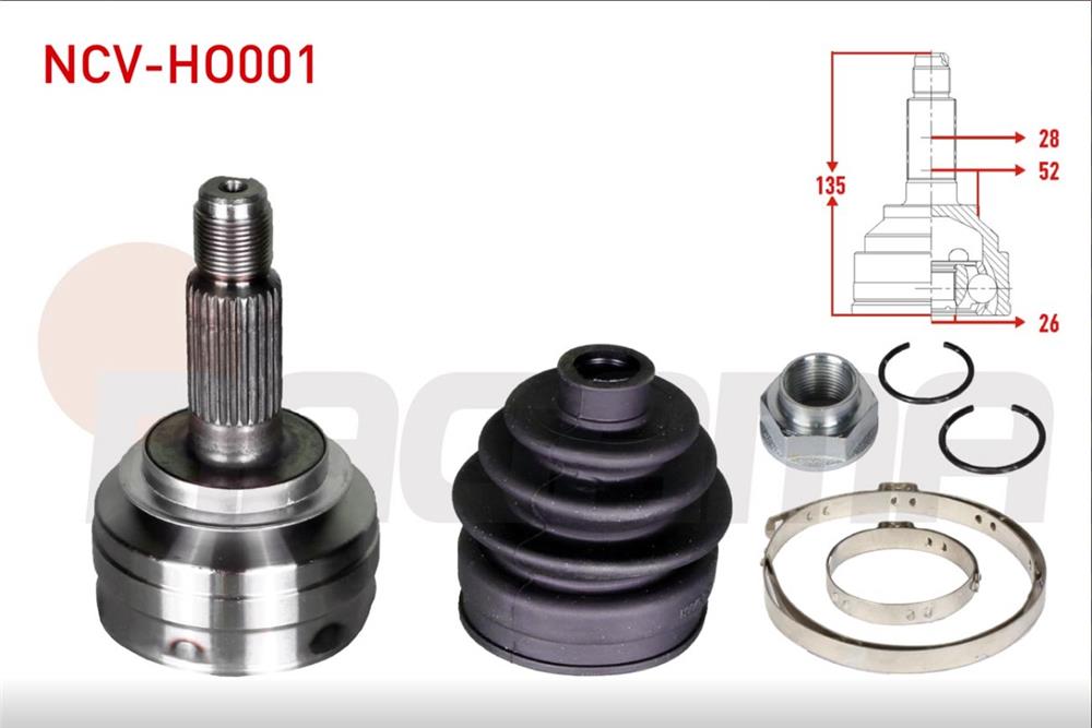 HONDA JAZZ 02-08 AKS KAFASI DIŞ SAĞ/SOL 26X28X52 135MM (NAGAMA)