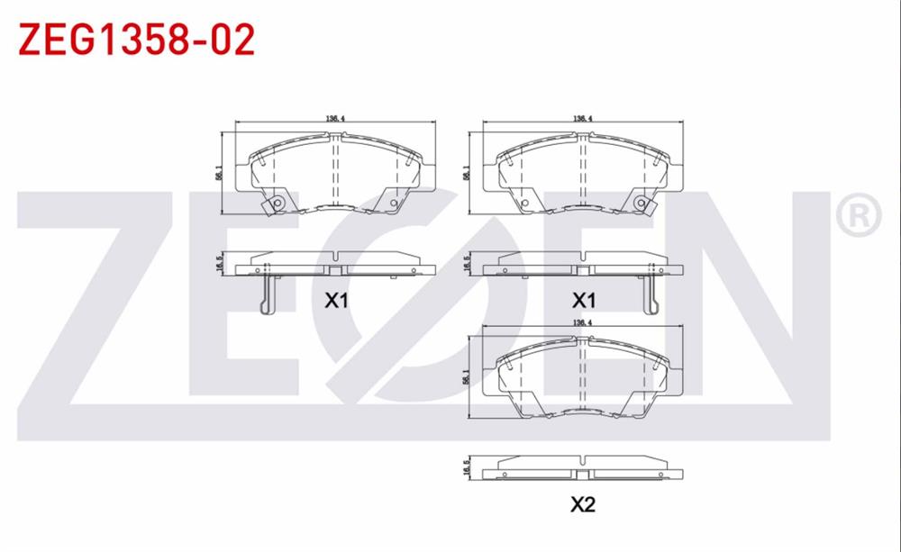 HONDA JAZZ 08=> ÖN FREN BALATASI DELİKLİ (ZEGEN)
