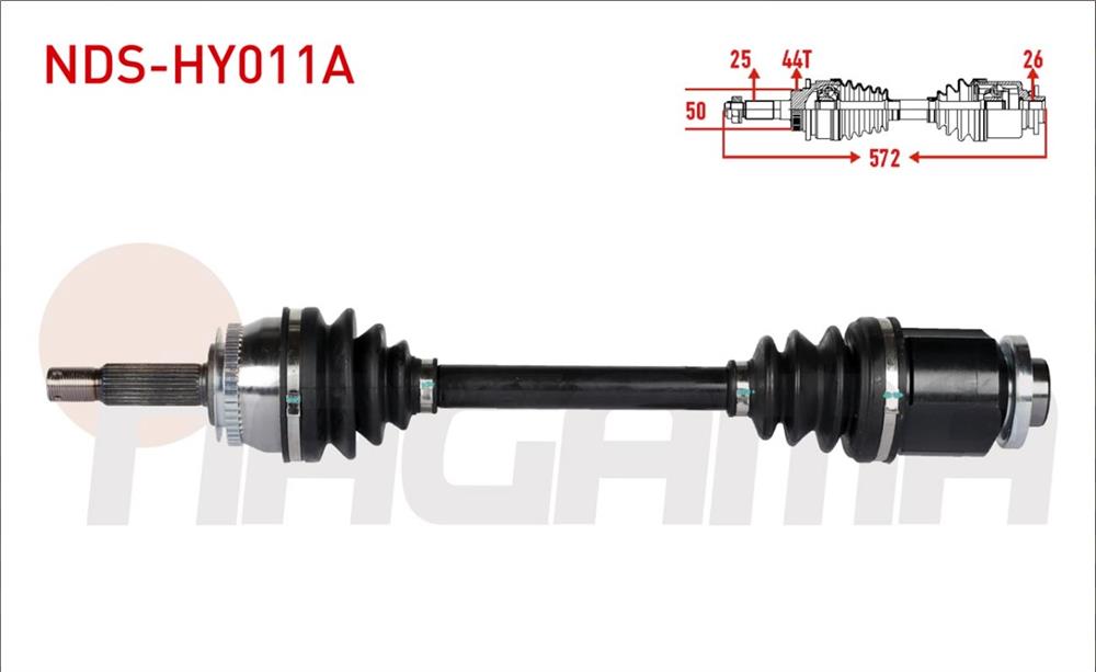 HYUNDAI ACCENT 03-05 AKS KOMPLE SAĞ 1,5 CRDİ DİZEL ABS'Lİ (NAGAMA)
