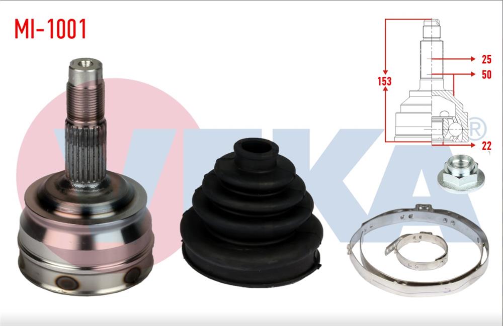 HYUNDAI ACCENT 95-05 DIŞ AKS KAFASI SAĞ/SOL 22 DİŞ ABS'SİZ(VEKA)