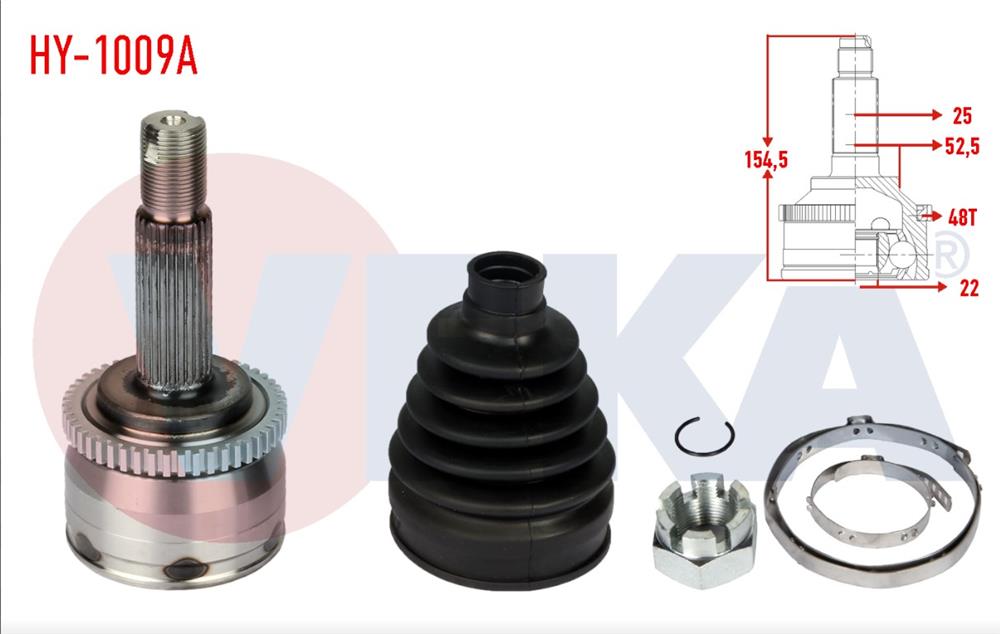 HYUNDAI ACCENT BLUE 11- DIŞ AKS KAFASI 48DİŞ ABS'Lİ  25X22X52,5 (VEKA)