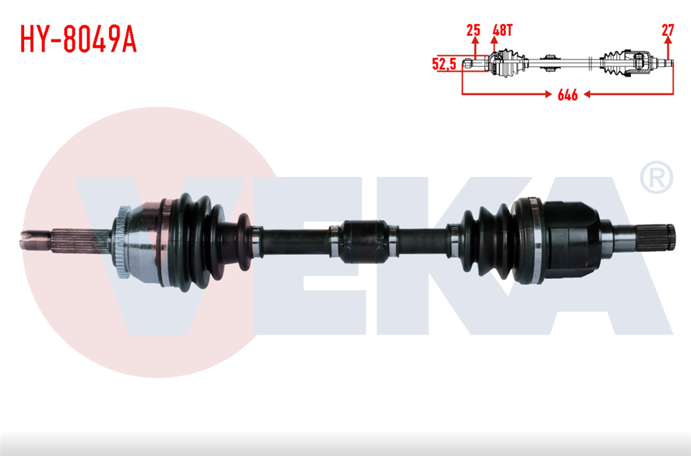 HYUNDAI ACCENT BLUE 12=> AKS KOMPLE SOL 1,6 CRDİ 4 İLERİ OTOMATİK ABS'Lİ 646MM (VEKA) 