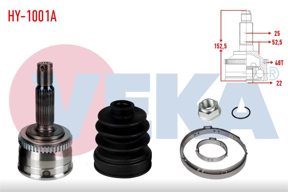 HYUNDAİ ACCENT ERA 06-11 AKS KAFASI SAĞ/SOL BENZİNLİ ABS'Lİ (VEKA)