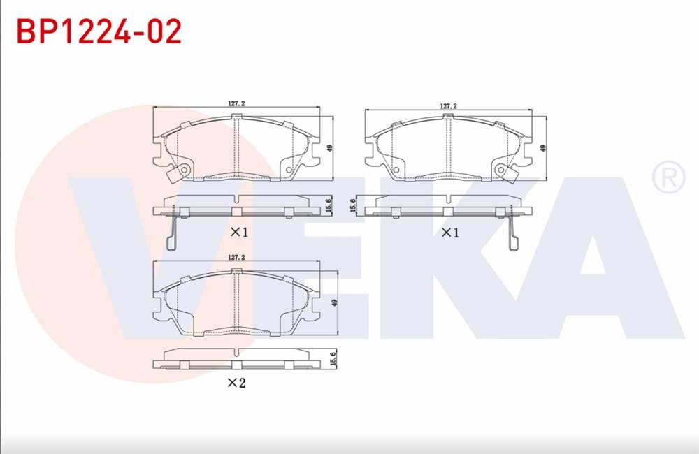 HYUNDAİ ECXEL 1,3i 90-95 ÖN FREN BALATA (VEKA)
