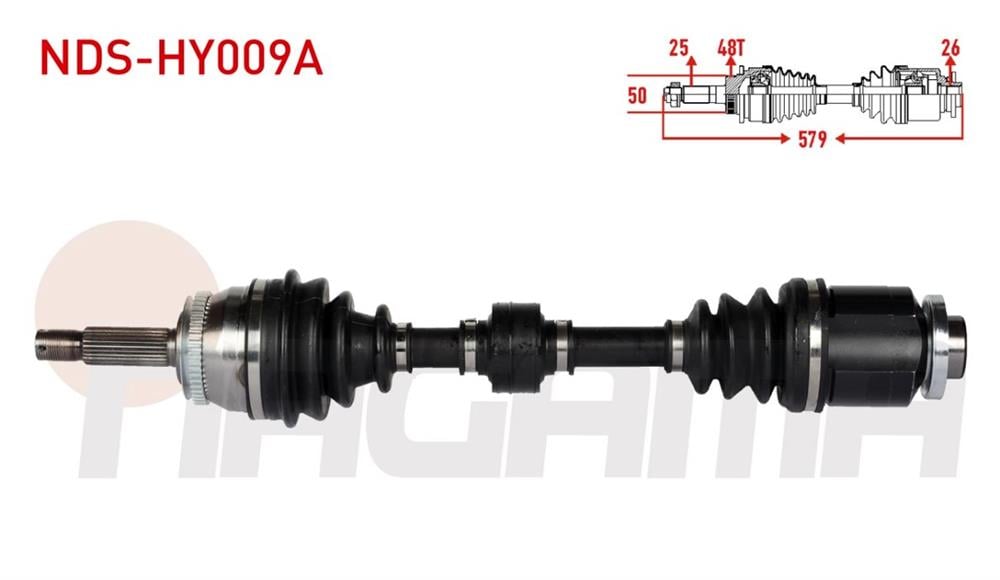 HYUNDAI GETZ 02-08 AKS KOMPLE SAĞ 1,5 CRDİ 579MM (NAGAMA)