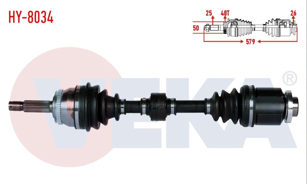 HYUNDAI GETZ 02-08 AKS KOMPLE SAĞ 1,5 CRDİ 579MM 49500-1C510 (VEKA)
