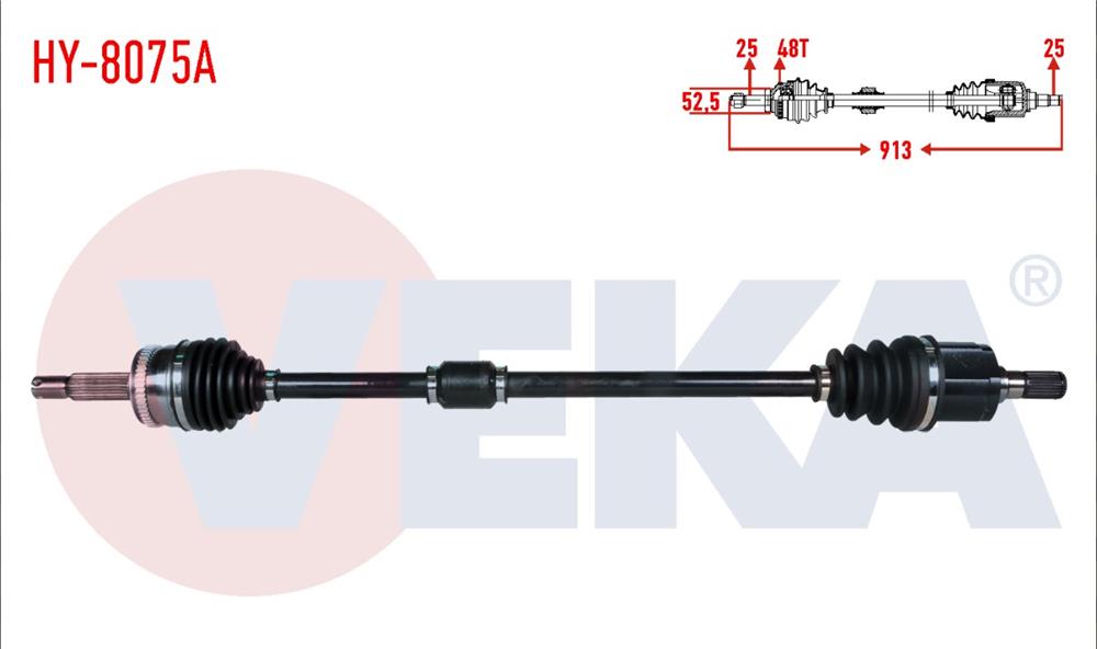 HYUNDAI GETZ 02-08 AKS KOMPLE SAĞ ABS'Lİ 913MM (VEKA)
