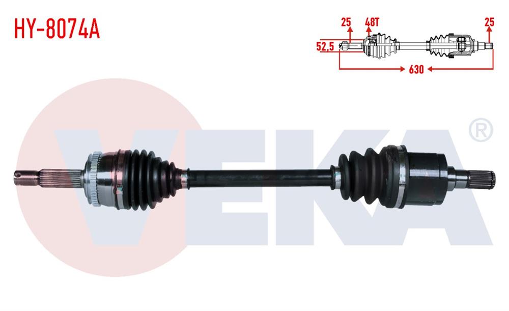 HYUNDAI GETZ 02-08 AKS KOMPLE SOL 1,4 BENZİNLİ 630MM ABS'Lİ (VEKA)