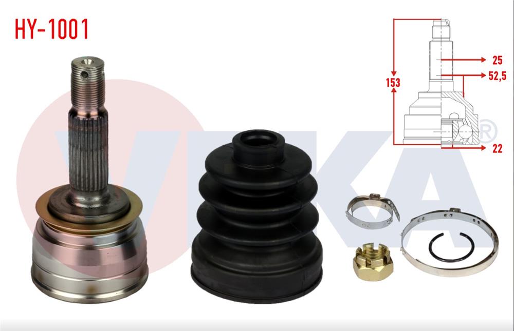 HYUNDAİ GETZ 02-08 DIŞ AKS KAFASI SAĞ/SOL BENZİNLİ ABS'SİZ (VEKA)