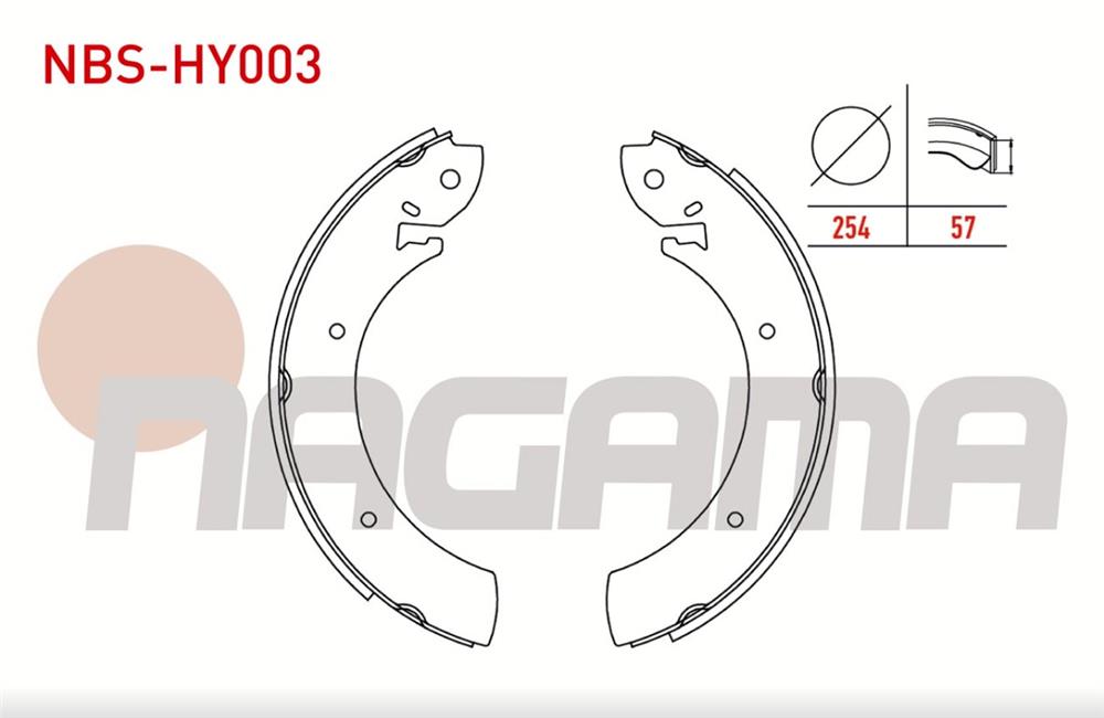 HYUNDAI H100 93-04 MNB. ARKA FREN BALATASI PABUÇ (NAGAMA)