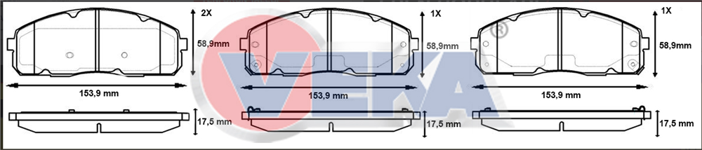 HYUNDAI H100 KMY. 04=> ÖN FREN BALATASI (VEKA)