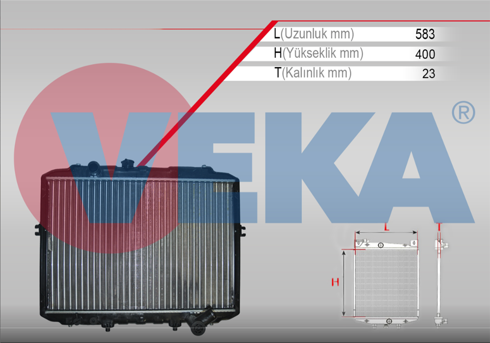 HYUNDAI H100 KMY. 93-04 SU RADYATÖRÜ 2,5 ESKİ MODEL (VEKA)