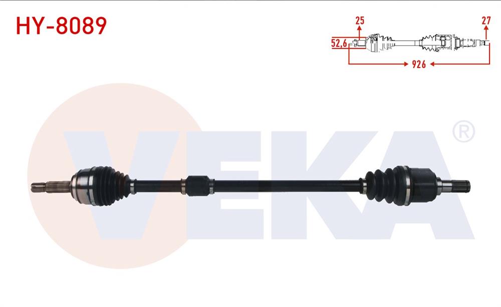 HYUNDAI İ20 14=> AKS KOMPLE SAĞ UZUNLUK 926MM MANUEL (VEKA)