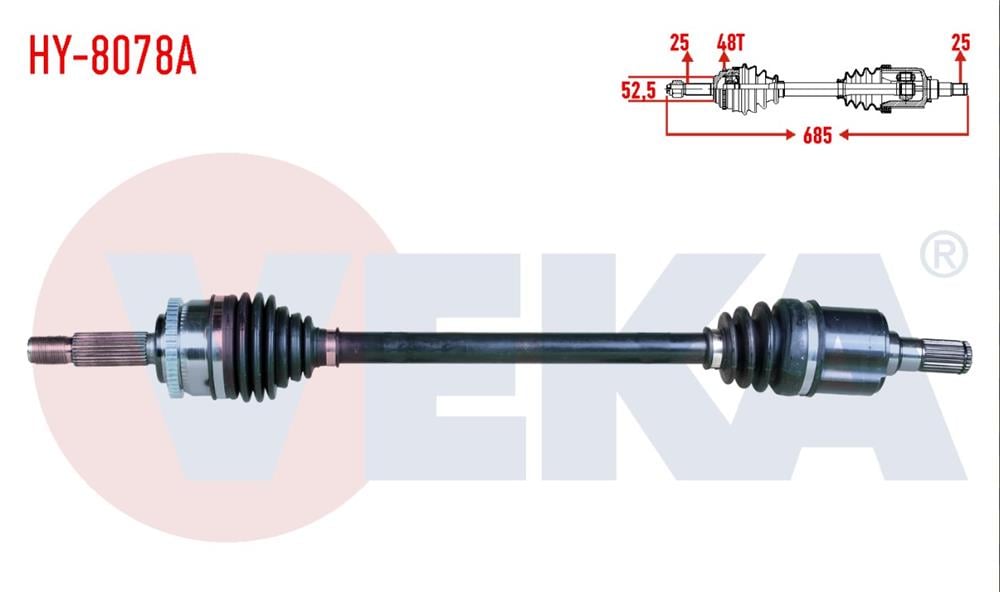 HYUNDAİ İ20 15-> 1.2  ABS'Lİ 48 DİŞ SOL AKS KOMPLE (VEKA)