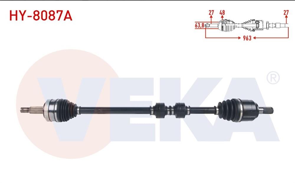 HYUNDAI İX35  10=> AKS KOMPLE SAĞ 4X2 1,6GDI 963MM OTOMATİK 49500-2Y810(VEKA)