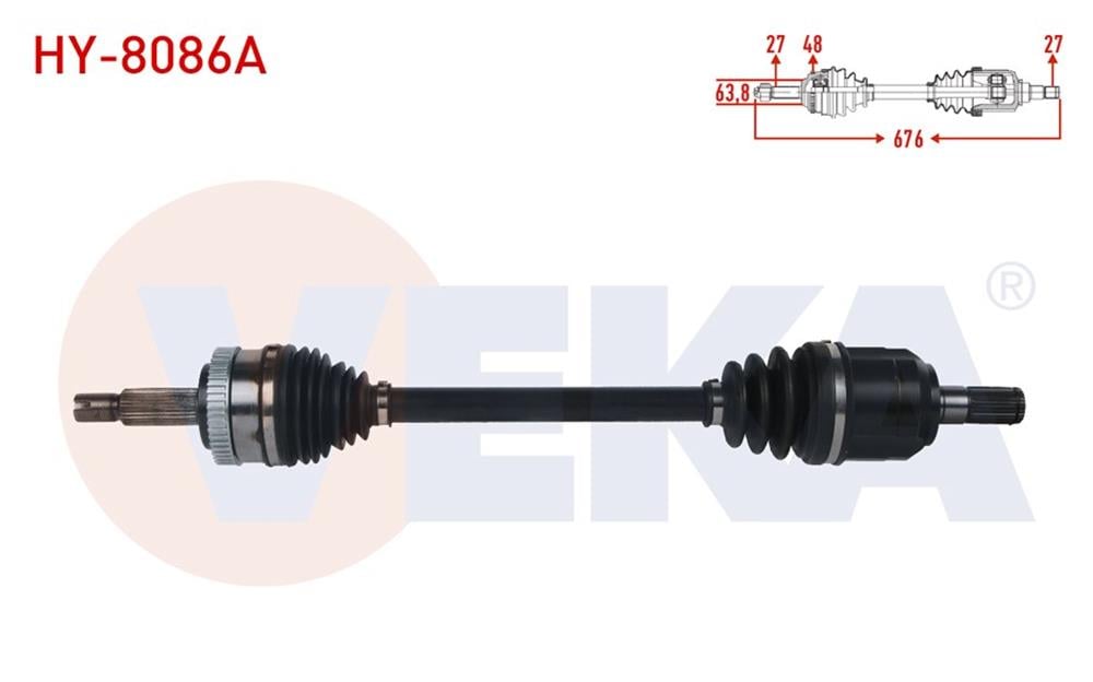 HYUNDAI İX35  10=> AKS KOMPLE SOL 4X2 1,6GDI 676 MM OTOMATİK 49501-2Y810 (VEKA)