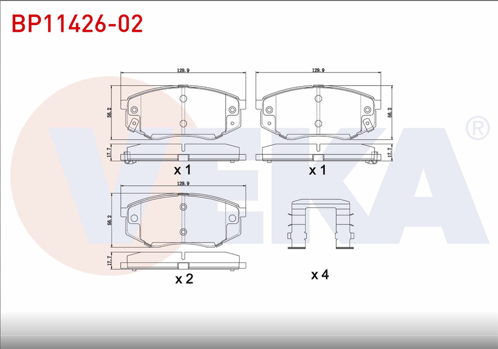 HYUNDAİ İX35 10- ÖN FREN BALATA (VEKA)