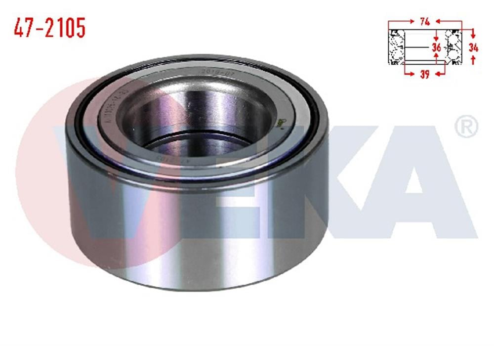 HYUNDAİ MATRIX 01-10  BENZ'Lİ ÖN TEKER RULMANI 39X74X34-36 (VEKA)