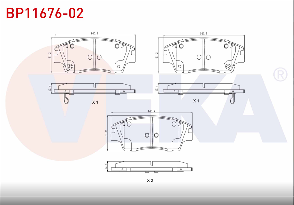 HYUNDAI TUCSON 15=> ÖN FREN BALATASI TEL DELİKLİ (VEKA)