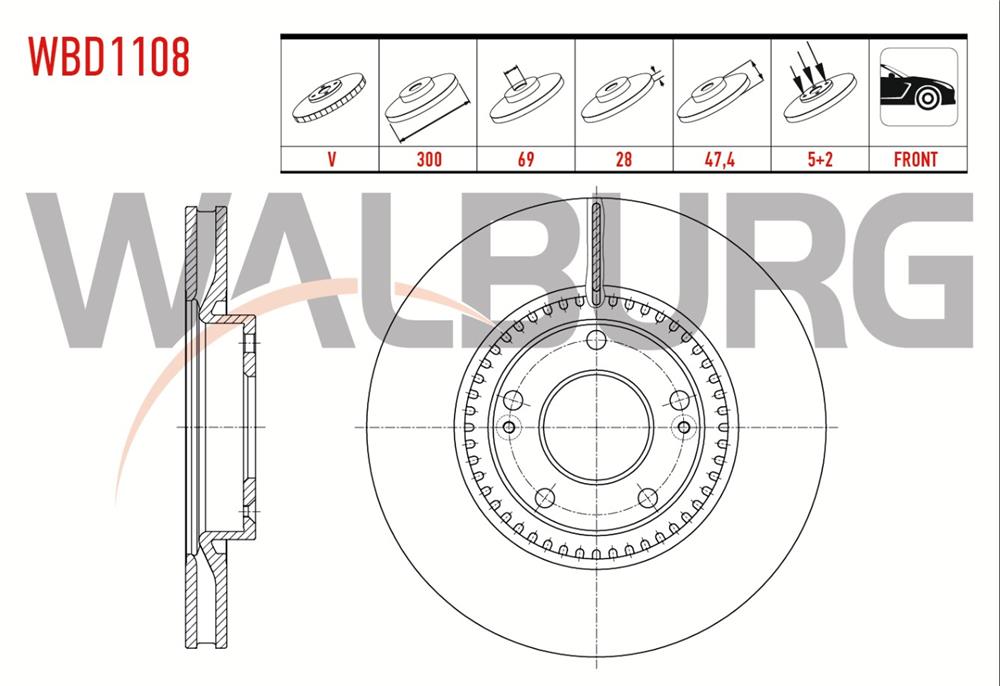KIA CEED 07- ÖN FREN DİSKİ (WALBURG)