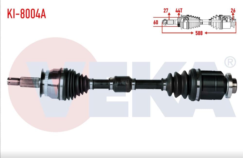 KIA CERATO 04-12 AKS KOMPLE SAĞ 1,6 CRDİ DİZEL ABS'Lİ 588MM (VEKA)