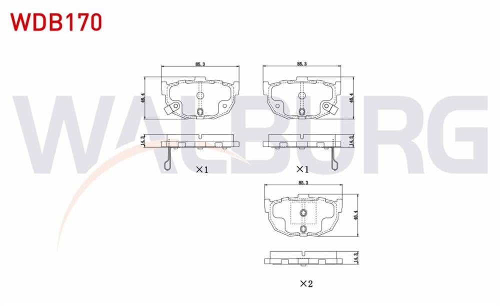 KIA CERATO 04-12 ARKA FREN BALATASI SP-1062 (WALBURG)