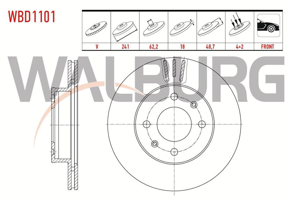 KIA PİCANTO 04-11 ÖN FREN DİSK (WALBURG)
