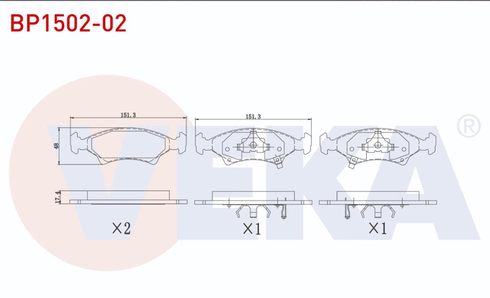 KİA SEPHİA 93-01 1,6 ÖN FREN BALATASI (VEKA)