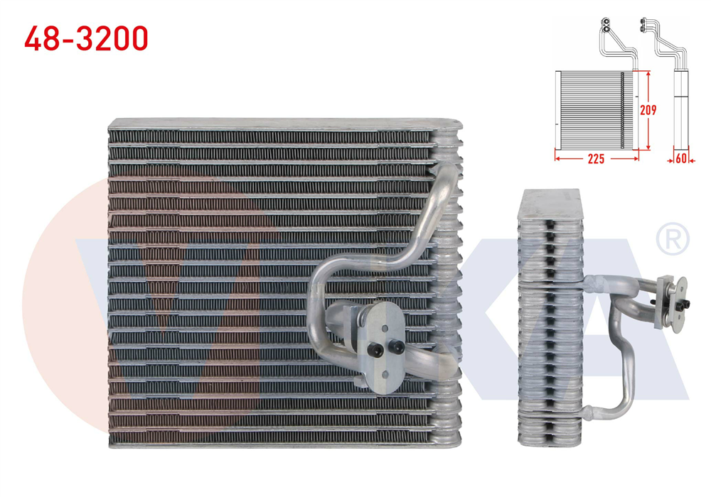 KLIMA EVAPORATORU BORULU 209X225X60 OPEL CORSA C 1.3 CDTI 1.7 CDTI - 1.4 2000-2006 / COMBO C 1.4 - 1.6 - 1.7D 2001-2006
