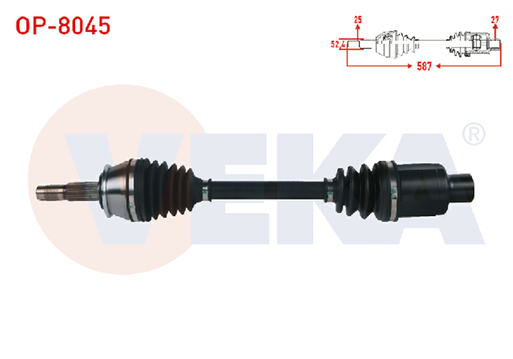 KOMPLE AKS SAG ON UZUNLUK 587mm OPEL MOKKA 1.4 A-T - 1.6 CDTI A-T/M-T 2012- / CHEVROLET TRAX 1.4 A-T 2012-2014
