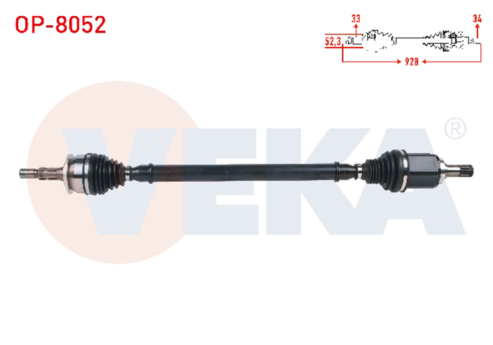 KOMPLE AKS SAG UZUNLUK 928mm OPEL ASTRA K 1.6 CDTI - 1.6 TURBO A/T 2015-