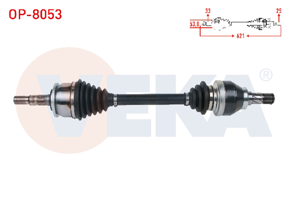 KOMPLE AKS SOL ONUZUNLUK 621mm OPEL ASTRA K 1.4 TURBO - 1.6 CDTI M/T 2015-