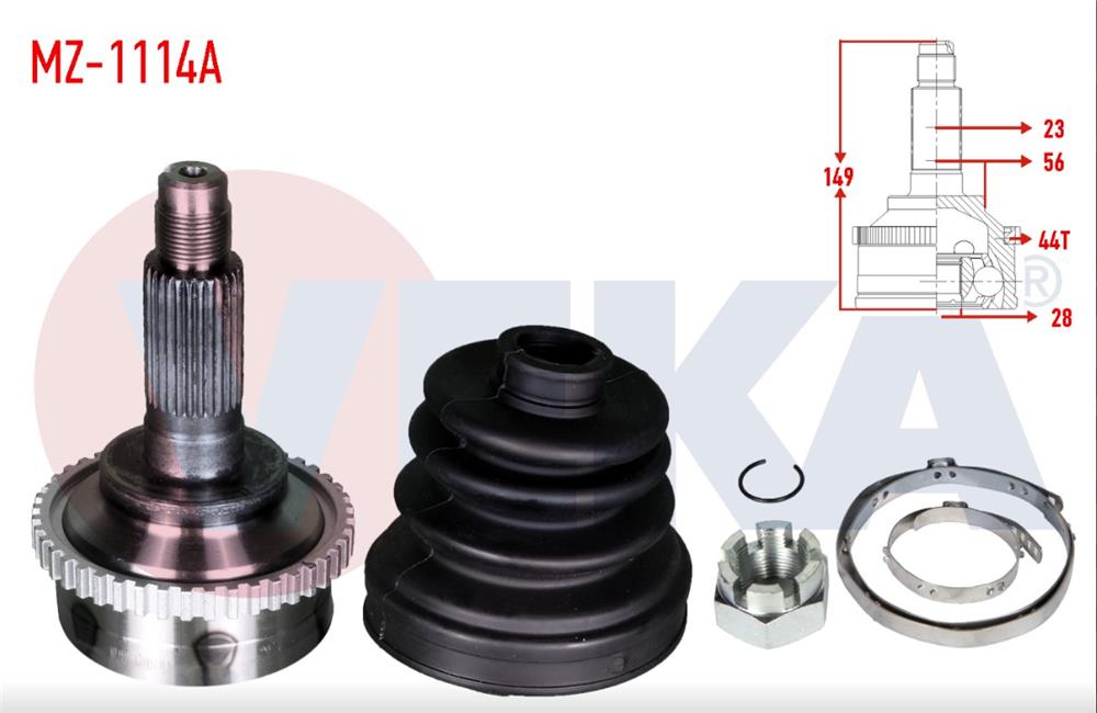 MAZDA 626 98-02 AKS KAFASI DIŞ SAĞ/SOL ABS'Lİ 28X23X56 (VEKA)
