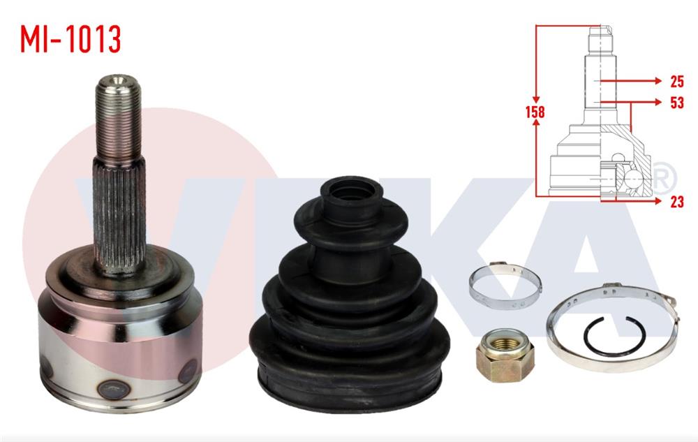 MITSUBISHI COLT 03=> AKS KAFASI DIŞ SAĞ/SOL 25X23X53 158MM (VEKA)
