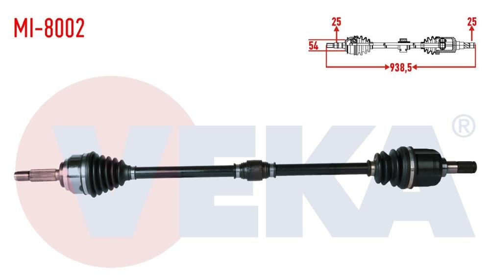 MITSUBISHI LANCER 03-07 AKS KOMPLE SAĞ 1,6 16V 938,5MM (VEKA)