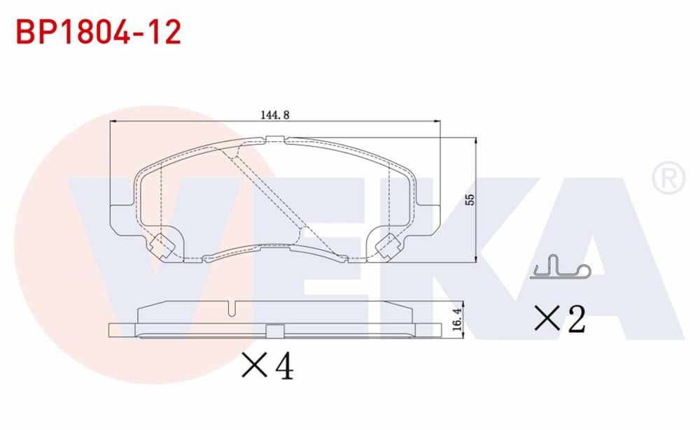 MITSUBISHI LANCER 03-07  ÖN FREN BALATASI (VEKA)