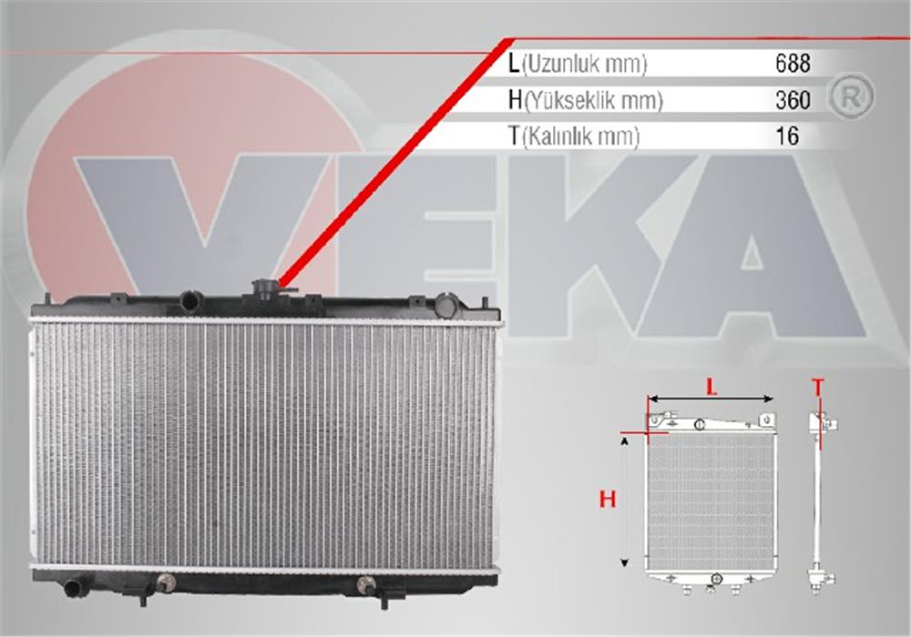 NİSSAN ALMERA 02=> SU RADYATÖRÜ 2,0 MOTOR 16V 21460-AU303(VEKA)