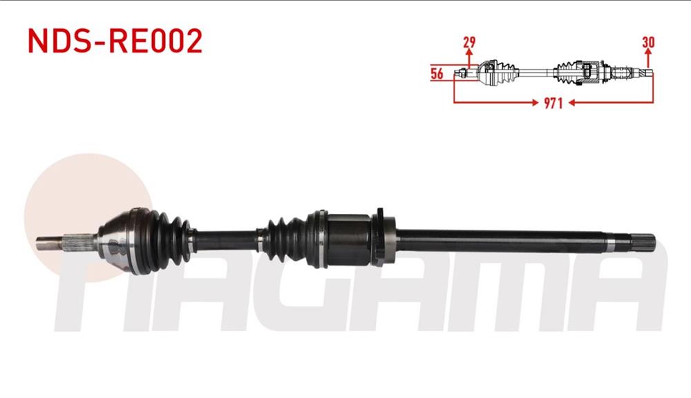 NİSSAN QASHQAI 08-13 AKS KOMPLE SAĞ 2,0 MOTOR 971MM (NAGAMA)
