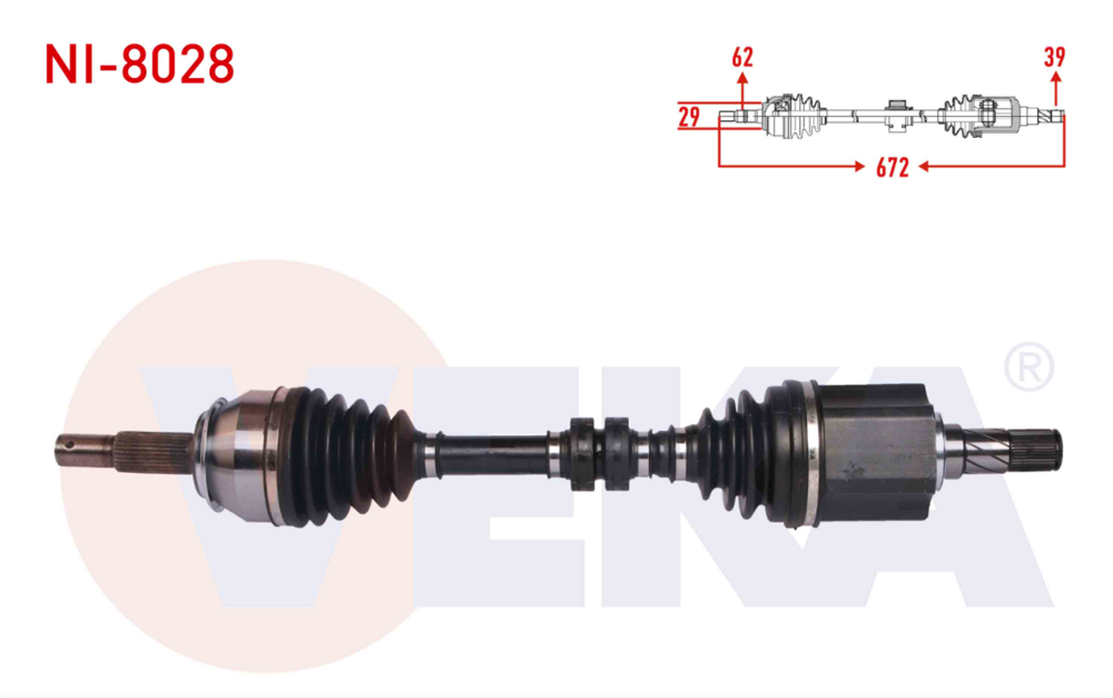 NİSSAN QASHQAI 14=> AKS KOMPLE SOL 1,6 DCİ MANUEL 672MM (VEKA)