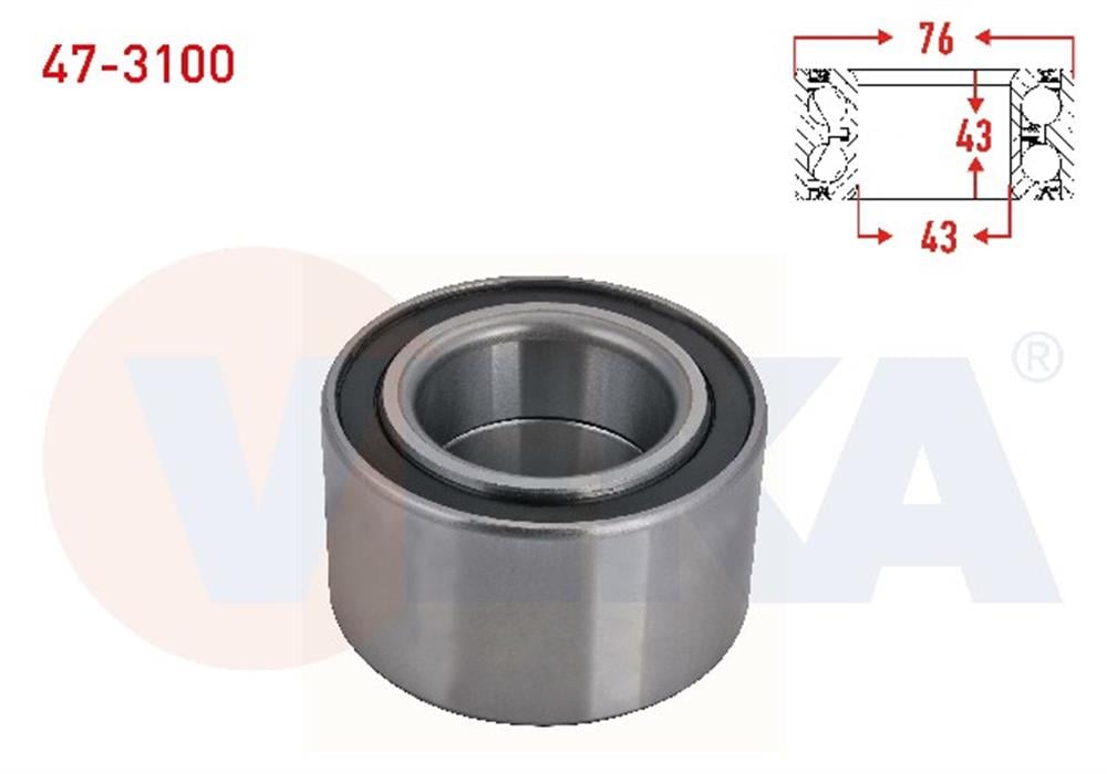 NİSSAN X-TRAIL 01-07  ÖN TEKER RULMANI 43X76X43 (VEKA)
