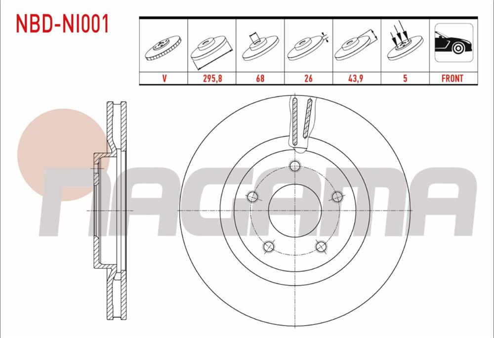 NİSSAN  XTRAİL 07-14 ÖN FREN DİSK 5 BİJON  (NAGAMA)