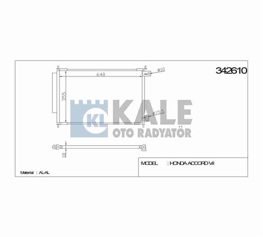 RADYATÖR KLİMA ACCORD 03-08 2.0 / 2.4