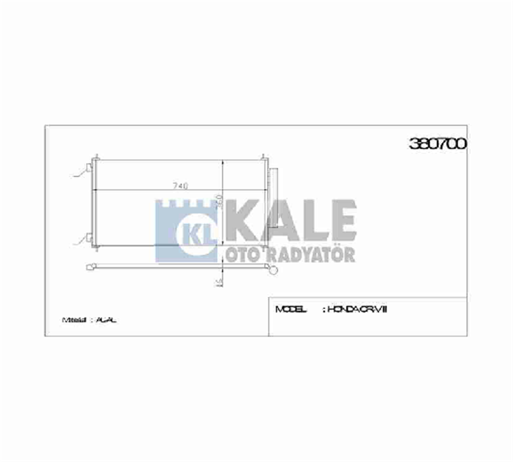 RADYATÖR KLİMA CRV 07-12 705x364x16