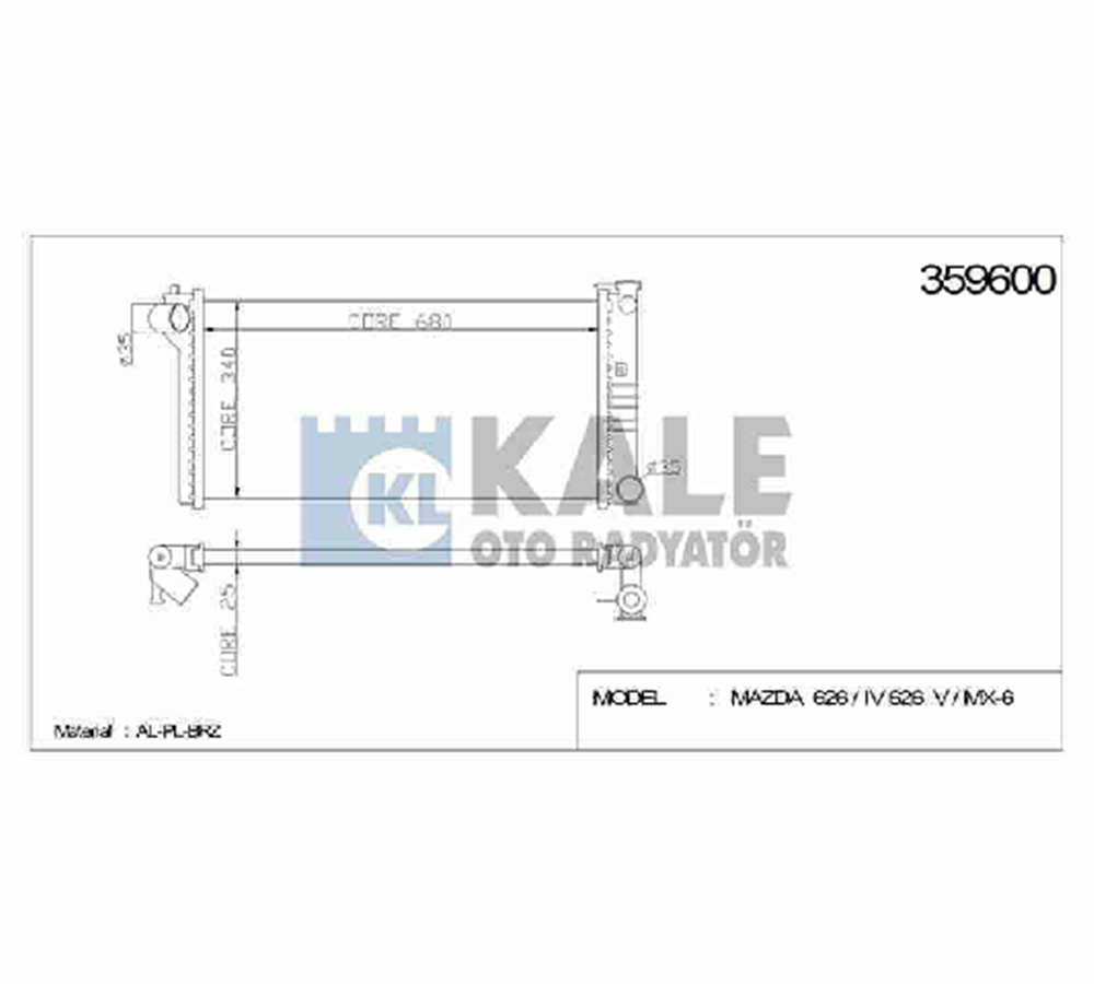RADYATÖR SU 626 92-01 2.0 M-T BRAZING