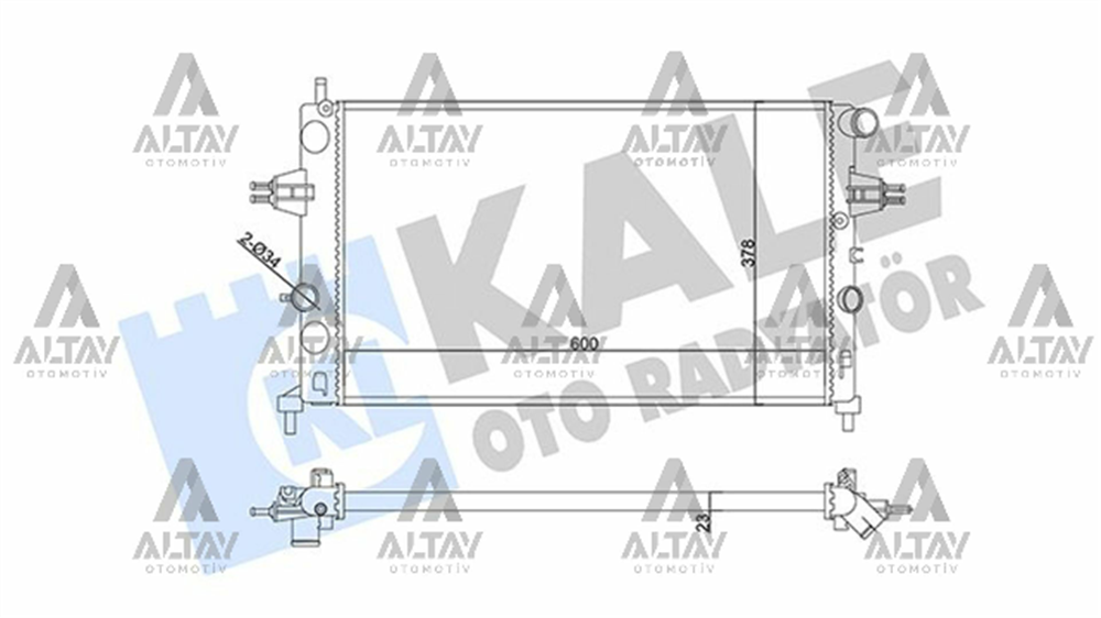 RADYATÖR SU ASTRA G 98-05 / ASTRA H 04-10 / ZAFIRA A 99-05 / 1.4 16V-1.6 16V-1.8 16V-2.0 16V MEKANİK