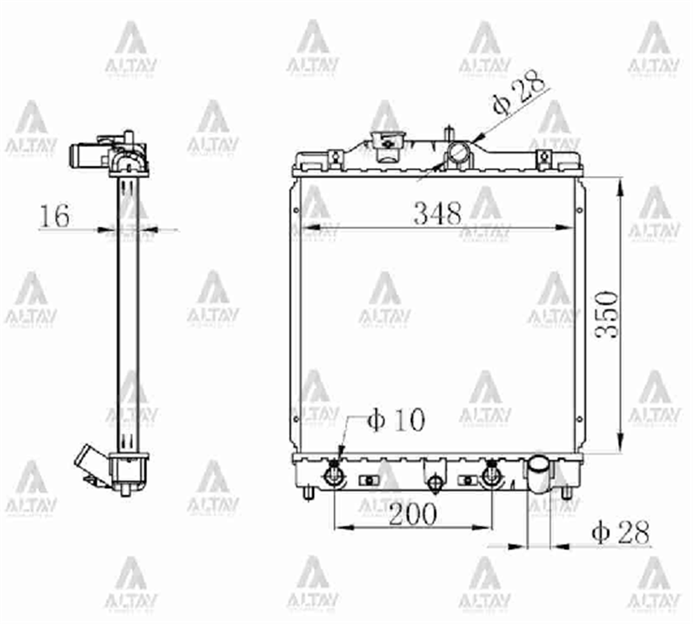 RADYATÖR SU CIVIC 92-00 16mm A-T BRAZING