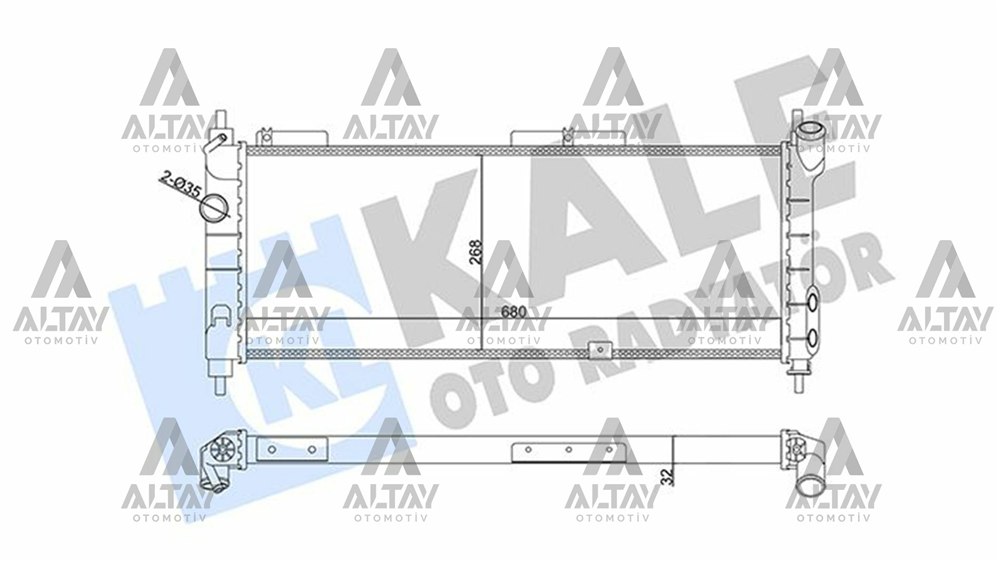 RADYATÖR SU COMBO B 94-01 / CORSA B 93-00 / TIGRA A 94-00 / 1.2-1.4-1.6 M-T KLİMALI MEKANİK